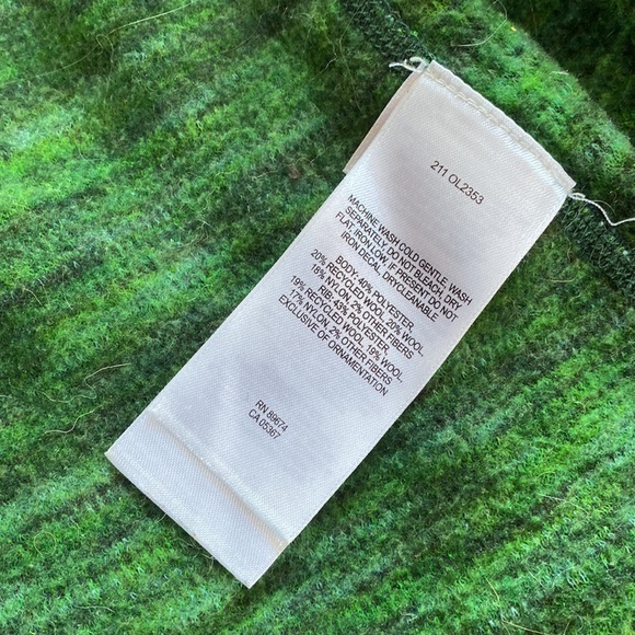 Mountain Hardwear Wool poly stretch full zip jacket sweater dark pine green S M - Picture 10 of 13